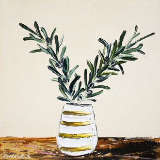 Main image of Olive Leaves And Mustard Stripes
